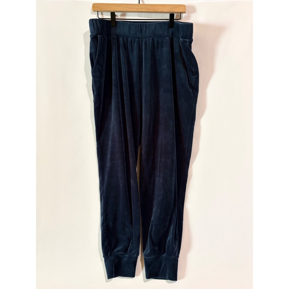 Cable & Gauge Navy Blue Velour Jogger Pants XL Comfort Activewear Athleisure